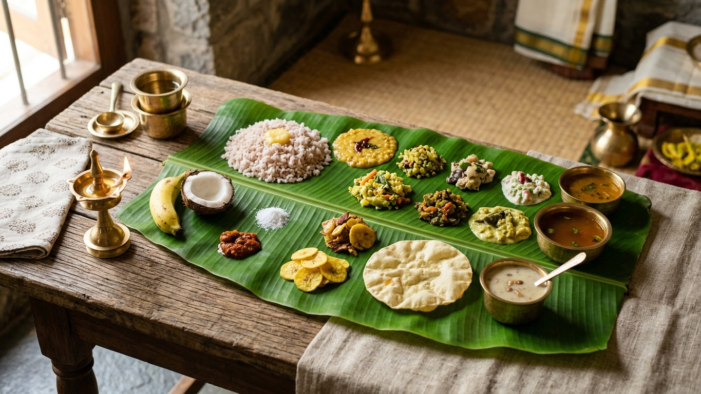 Banana Leaf — satvik meal served on a fresh banana leaf